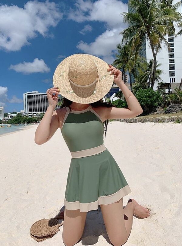 Mina_Swimsuit_复古牛油果色小露背连身泳衣_Mina_Closet