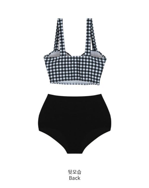 Mina_Swimsuit_兩件式黑格背心泳衣_Mina_Closet